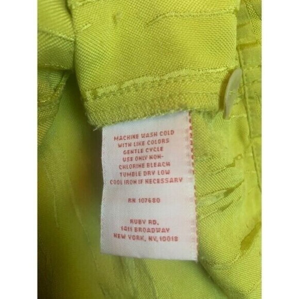 Ruby Rd. Petite Women's Jacket Lime Button Down Closure Textured Fabric Size 12P - Picture 10 of 10